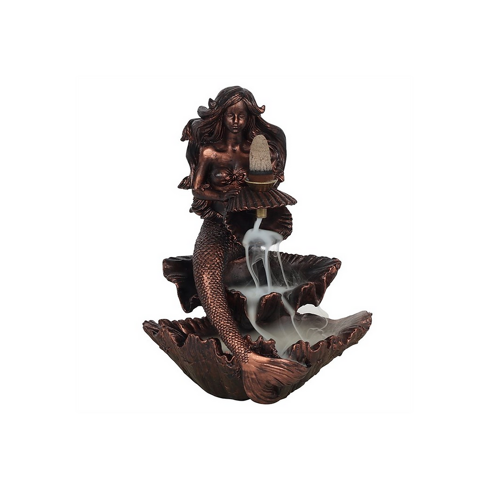 Thumbnail: Bronze Effect Mermaid Backflow Incense Burner