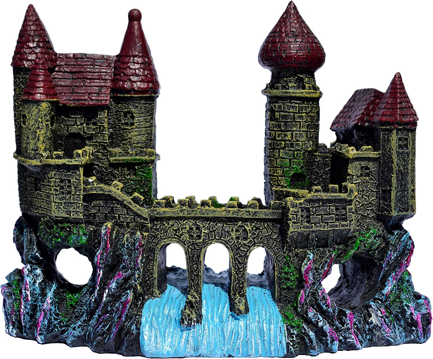 Castle and Bridge Aquarium/Fish Tank Ornament | Realistic Detail | Approx. 6.5cm