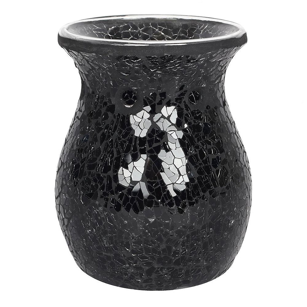 Thumbnail: Large Black Crackle Oil Burner