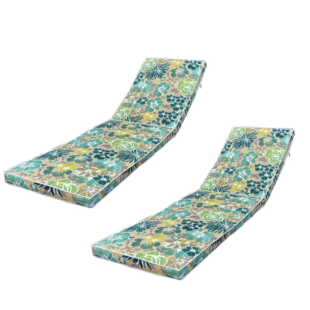 2PCS Set Outdoor Lounge Chair Cushion Replacement Patio Furniture Seat (Style 2)