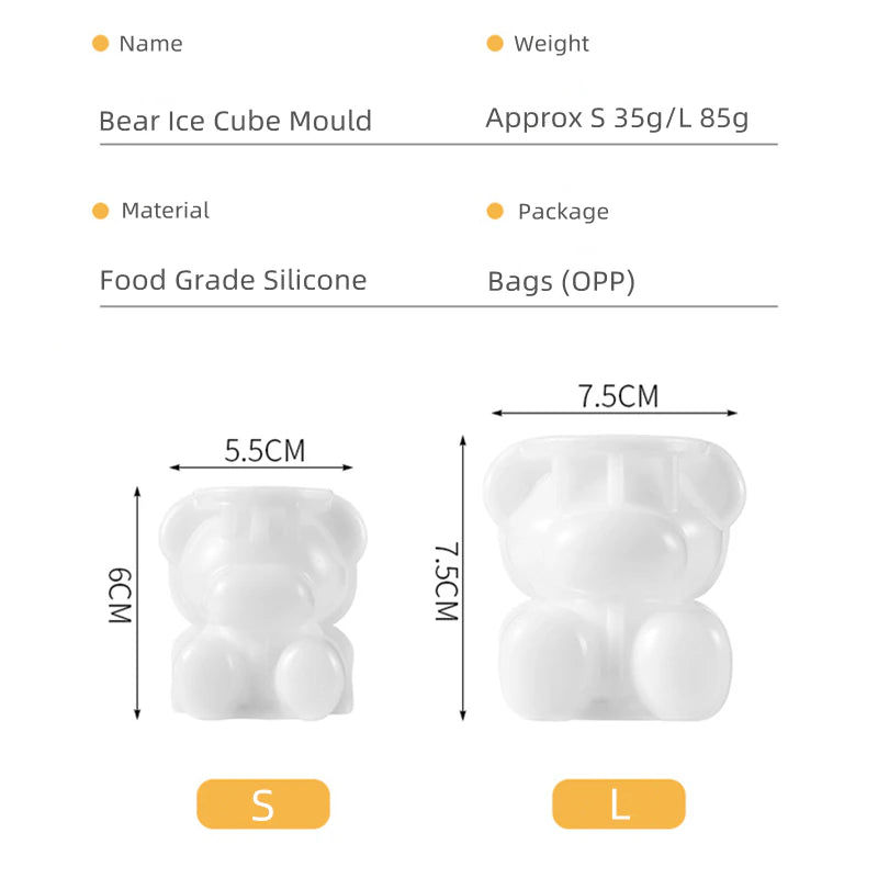 Thumbnail: Silicone Mold Bear Shape Ice Cube Maker Chocolate Cake Mould Candy Dough Mold fo