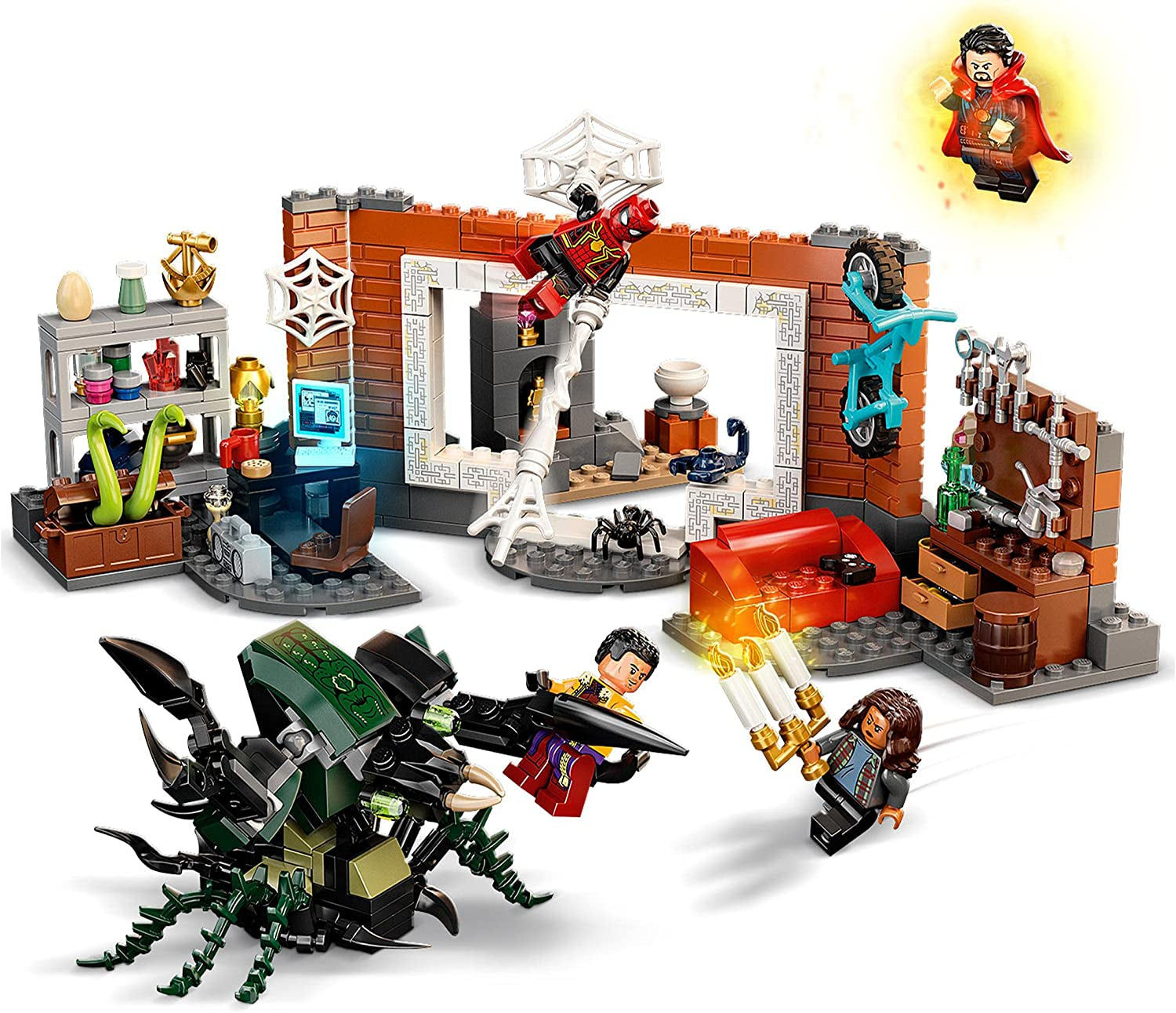 76185 Marvel Spider-Man at the Sanctum Workshop Building Toy for Kids Age 7 with