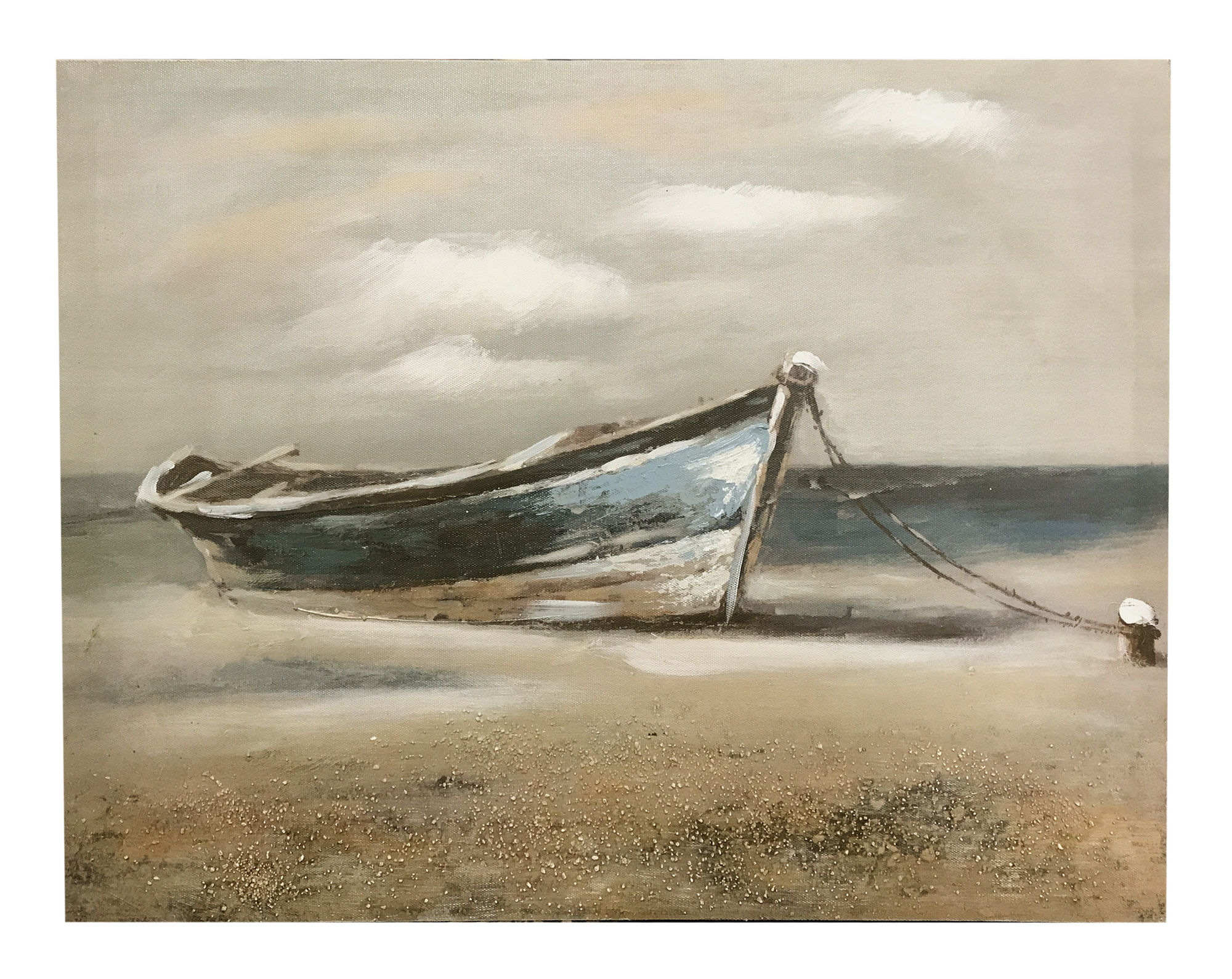 Wooden Boat Canvas - Blue Boat Shipping furniture UK