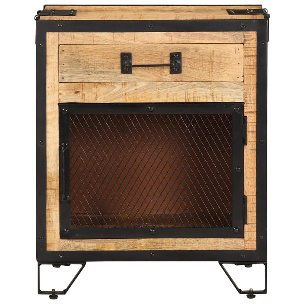 Thumbnail: Bedside Cabinet 43x30x51 cm Solid Rough Mango Wood