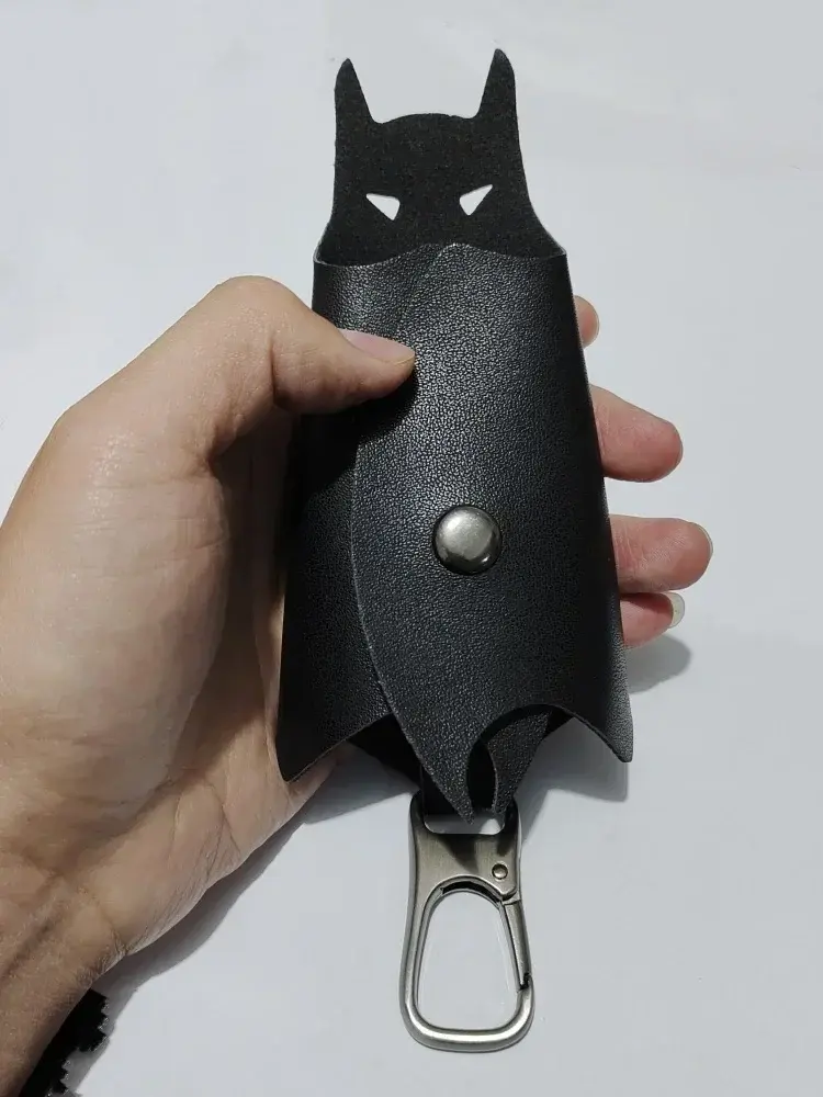 Thumbnail: KeyChain Leather Batman Car Key Fob Case for Men, Women's Ring Holder Gift