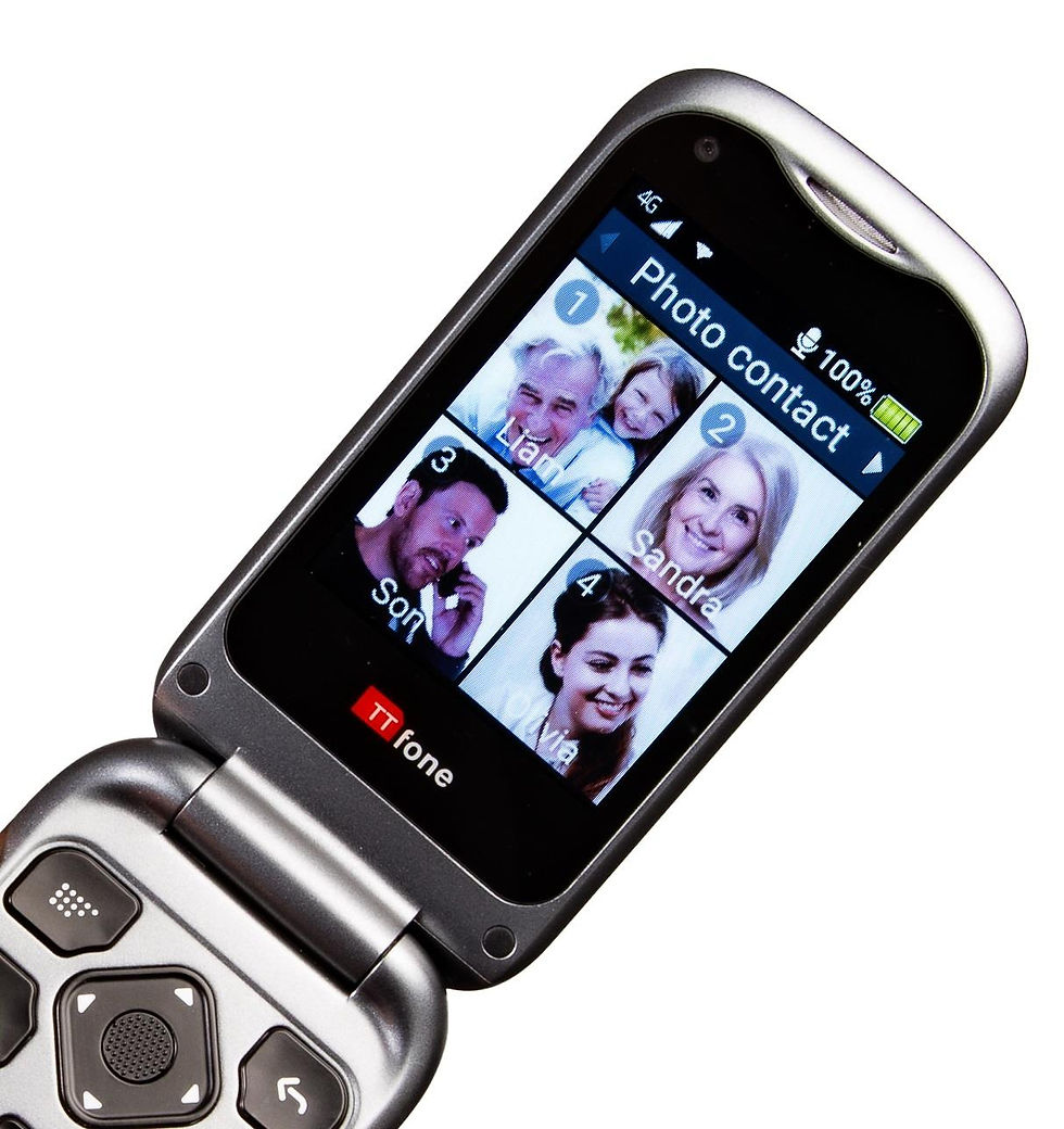 Thumbnail: TT970 4G Whatsapp Touchscreen Senior Big Button Flip Mobile Phone - & Dock Charg