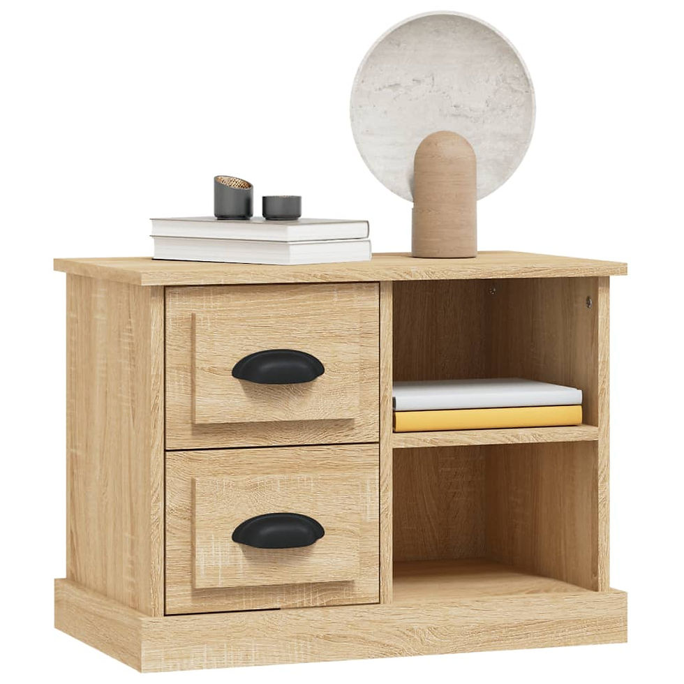 Thumbnail: Bedside Cabinet White 60x35.5x45 cm