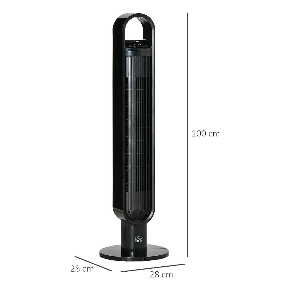 Thumbnail: Tower Fan Cooling for Bedroom with Oscillating, 3 Sp, Timer, Black Home w/ RC,