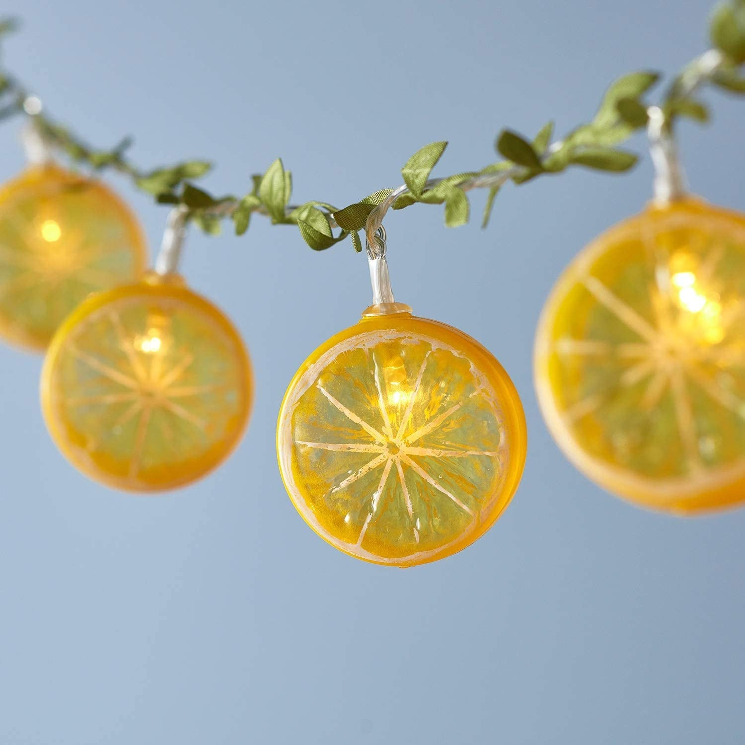 Zesty Citrus Glow: 10 Lemon Slice Fairy Lights with Warm White LEDs