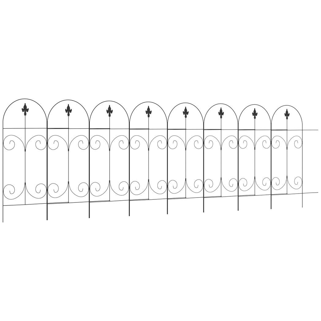 8PCs Garden Fencing Panels 44in x 12.5ft Flower Bed Border Edging Animal Barrier