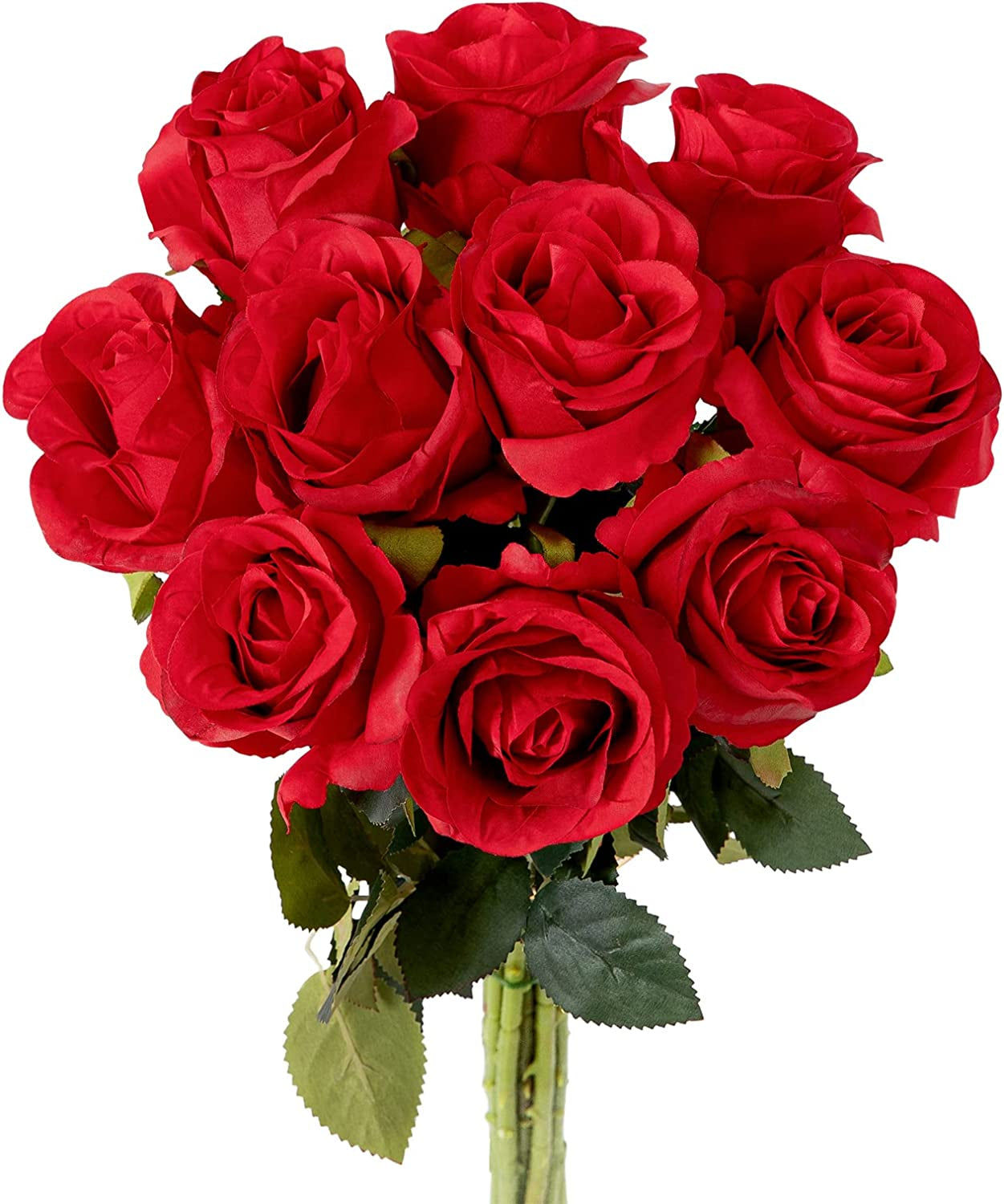 10 PCS Large Roses Artificial Flowers, 21" DIY Real Touch Rose Flowers, Many Gre