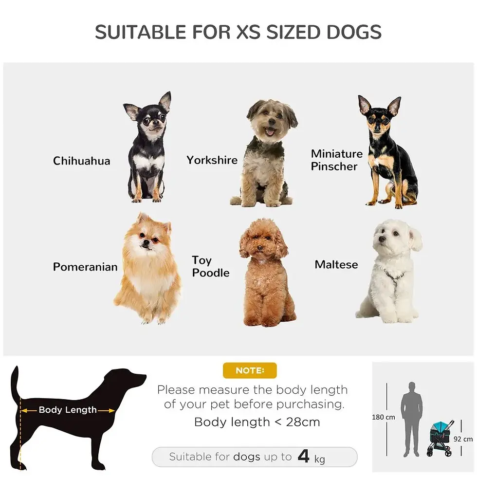 Thumbnail: Pet Stroller Foldable Carriage w/ Brake Basket Adjustable Canopy Removable Cloth