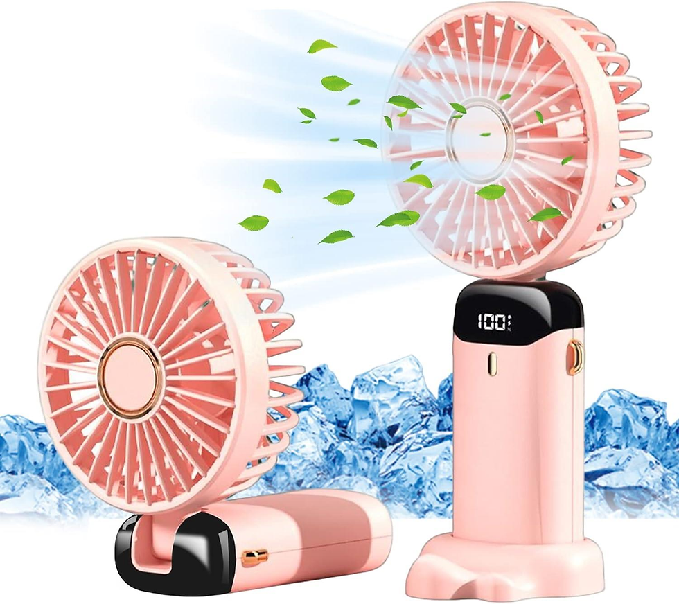 Thumbnail: Handheld Mini Fan Strong Wind USB Rechargeable Fan 180° Adjustable Head