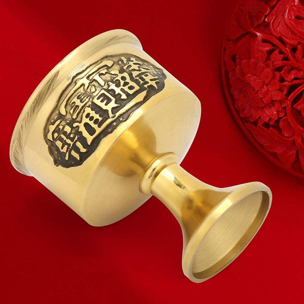 Thumbnail: Buddhist Sacrifice Cup，Ritual Buddhist Offering Water Cup Golden Chalice of Ki