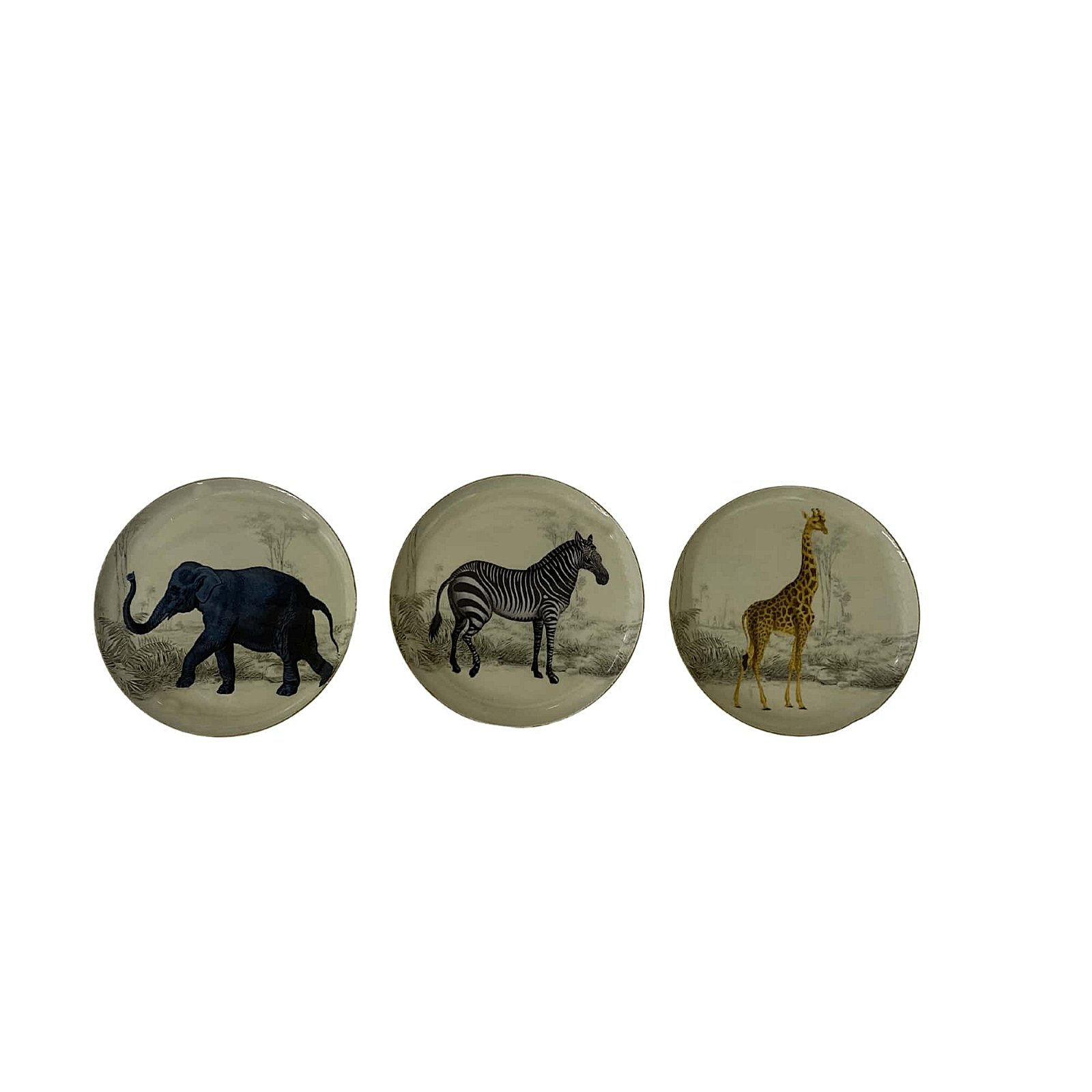 Set of Three Metal Safari Themed Coasters Shipping furniture UK