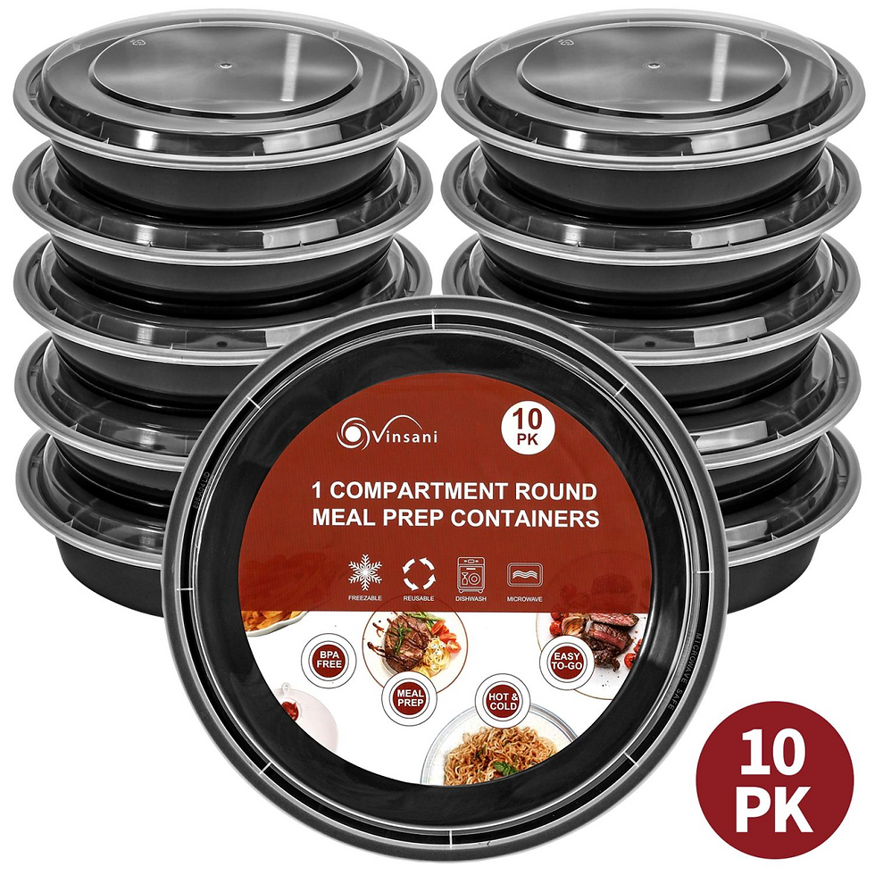 Thumbnail: Round 1-Compartment Meal Prep Containers [Pack of 2]