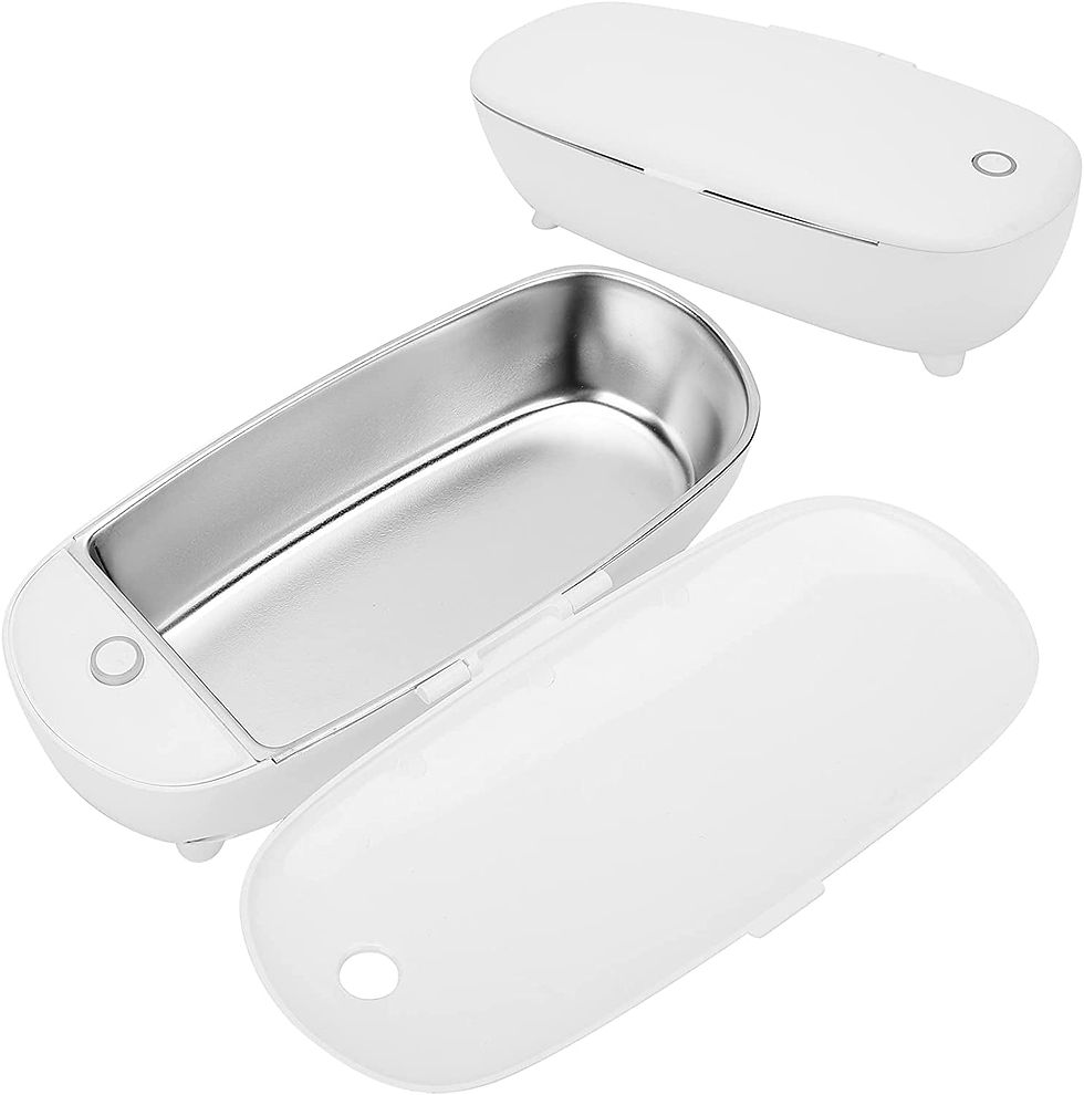 Thumbnail: Mini Ultrasonic Cleaner, 450Ml 46Khz Jewelry Cleaner with Stainless Steel Liner,