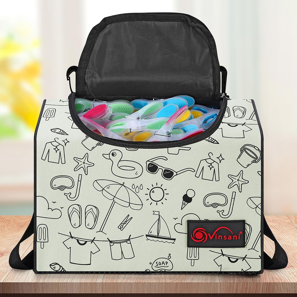 Thumbnail: Premium Zipped & Open Clothes Peg Bag Waterproof Double Clips & Straps