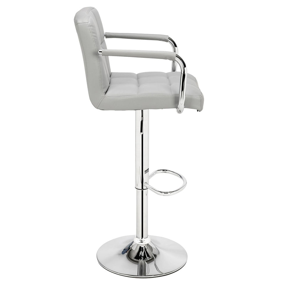 Thumbnail: 2pcs 60-80cm 6 Checks Round Cushion  Bar Stool Gray