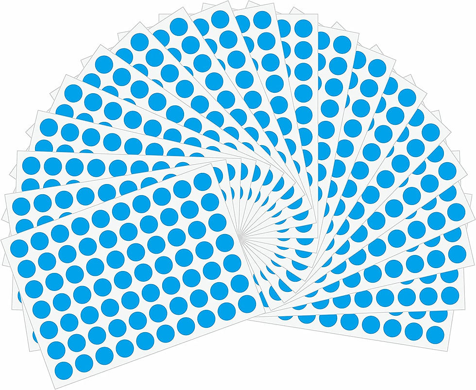 Thumbnail: 10mm Round Coloured Dot Stickers Sticky Labels, 10 Colours, Total Pack of 1400