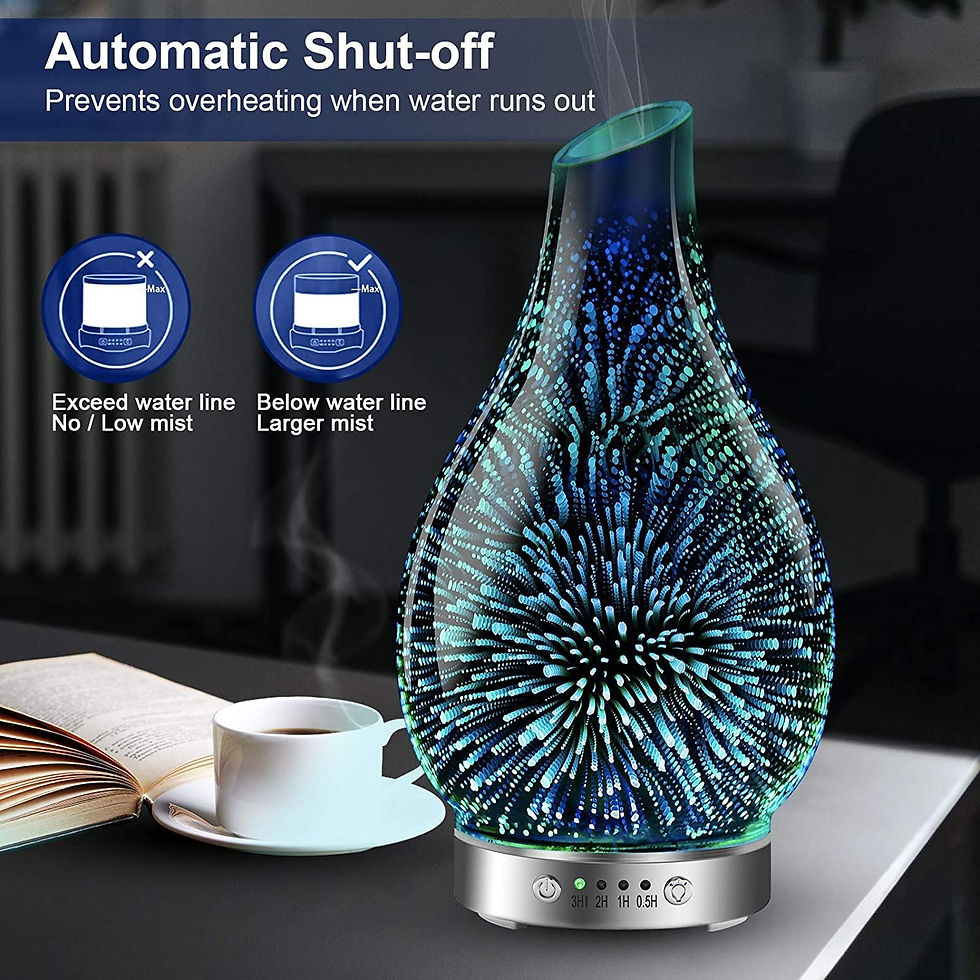 Thumbnail: Essential Oil Diffuser 3D Glass Aromatherapy Ultrasonic Humidifier, 7 Colors LED
