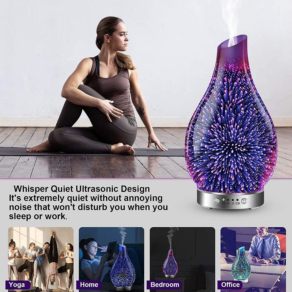 Thumbnail: Essential Oil Diffuser 3D Glass Aromatherapy Ultrasonic Humidifier, 7 Colors LED