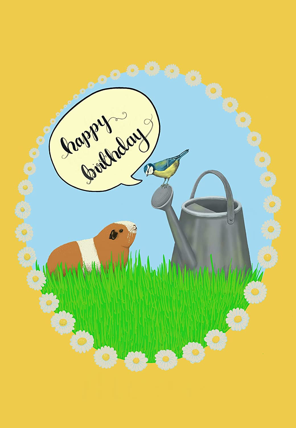 TheGoodGuinea Guinea Pig Garden Birthday Card Novelty Gift
