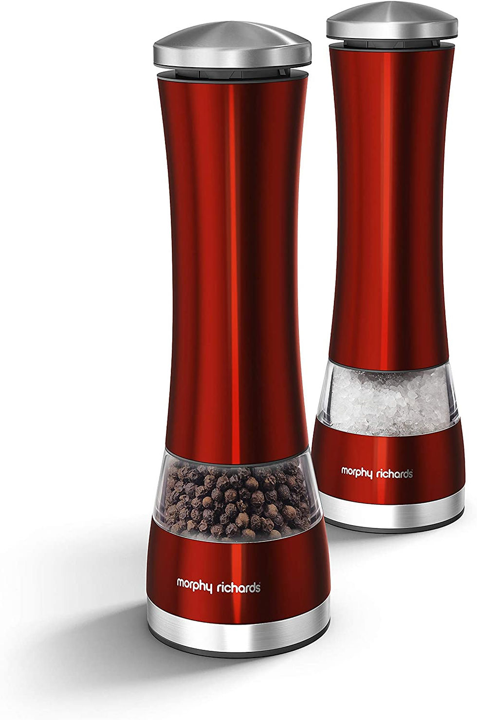 Thumbnail: 974220 Accents Electronic Salt and Pepper Mill Set, Stainless Steel, Black