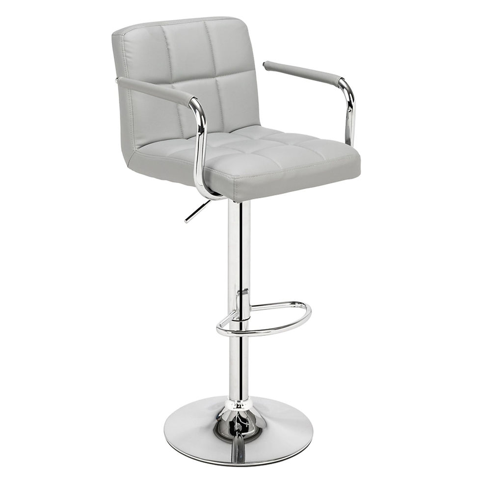 Thumbnail: 2pcs 60-80cm 6 Checks Round Cushion  Bar Stool Gray