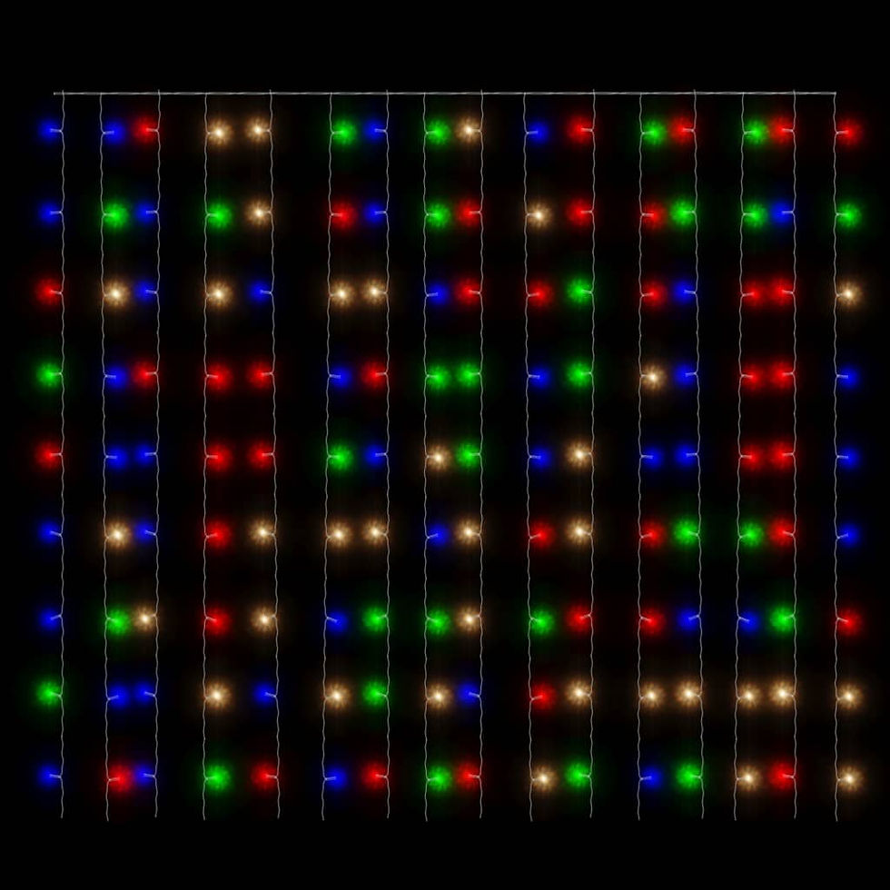 Thumbnail: 3x3m Warm White LED Curtain Fairy Lights, 300 LEDs, 8 Modes for Home & Events