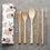 Thumbnail: CUTL13 Mopps Pug 100% Natural Bamboo Cutlery 6 Piece Set in Canvas Holder