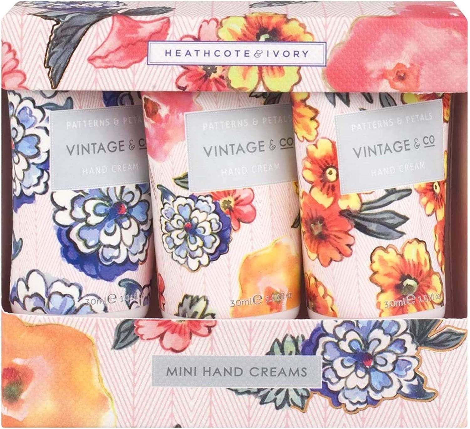Vintage & Co Patterns & Petals Hand Creams Gift Set | Enriched With Shea Butter