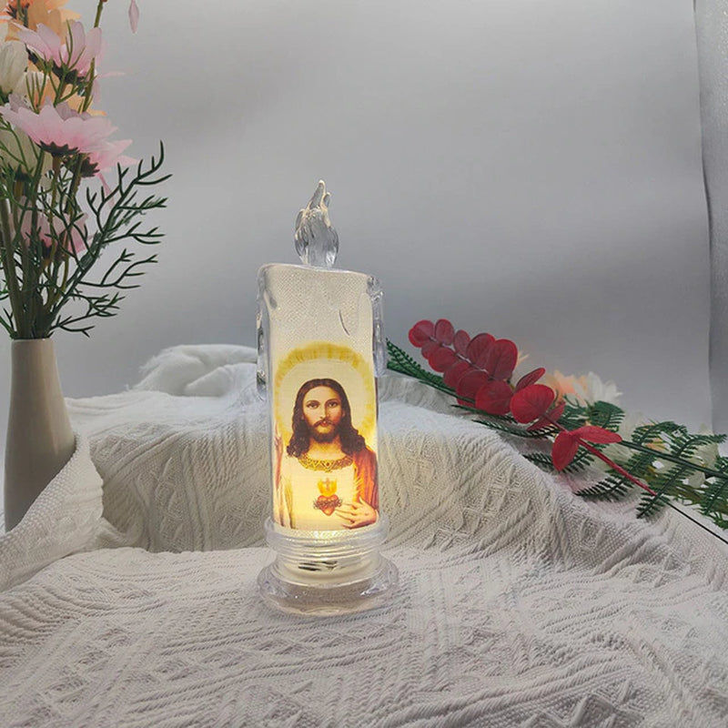 Thumbnail: Jesus Virgin Christ Candle Lamp Romantic Tea Light Electronic Flameless LED Deco