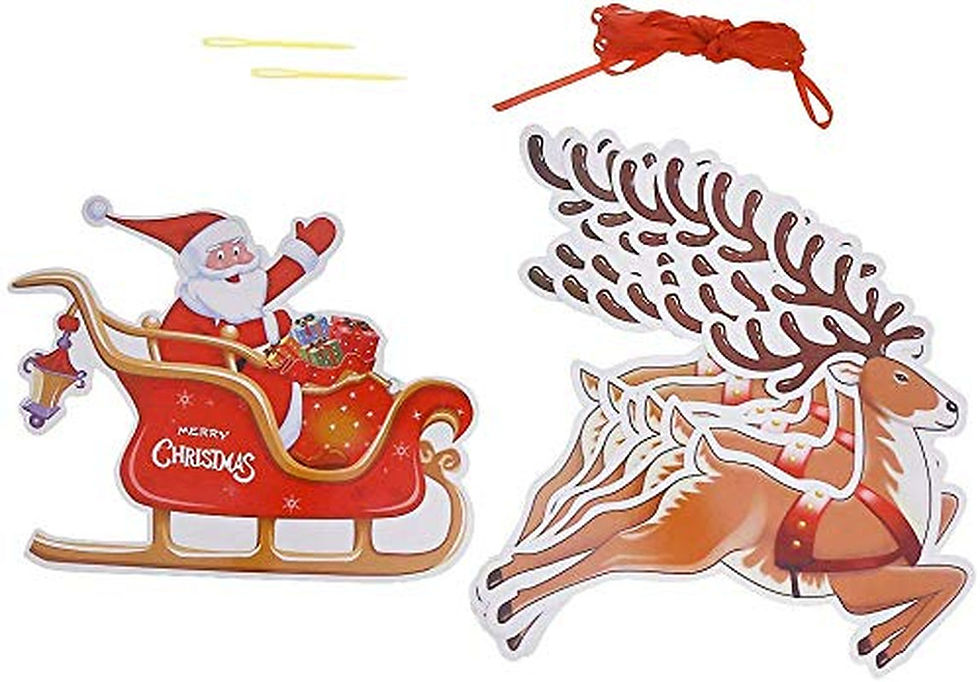 Thumbnail: Christmas Reindeer Bunting, Santa Sleigh Banners for Party Decoration