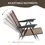 Thumbnail: 3 PCS Patio Furniture Bistro Set with Folding Chairs Tempered Glass Table Brown