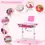 Thumbnail: Kids Study Desk and Chair Set w/ Adjustable Height, Storage Drawer - Pink