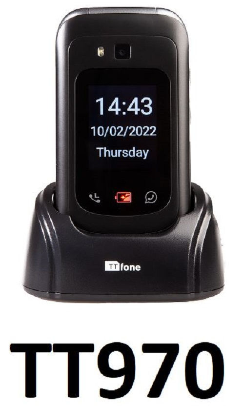 Thumbnail: TT970 4G Whatsapp Touchscreen Senior Big Button Flip Mobile Phone - & Dock