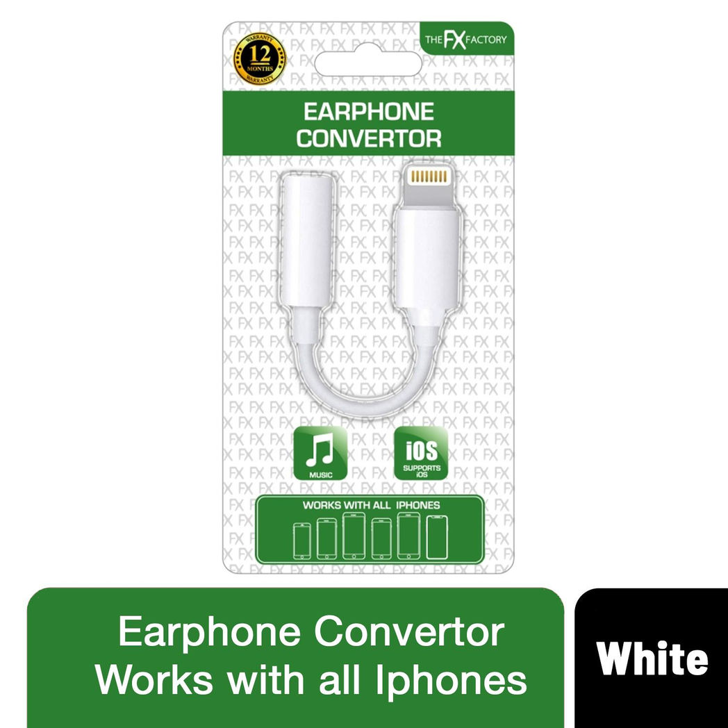 Phone-to-AUX Earphone Adapter - White