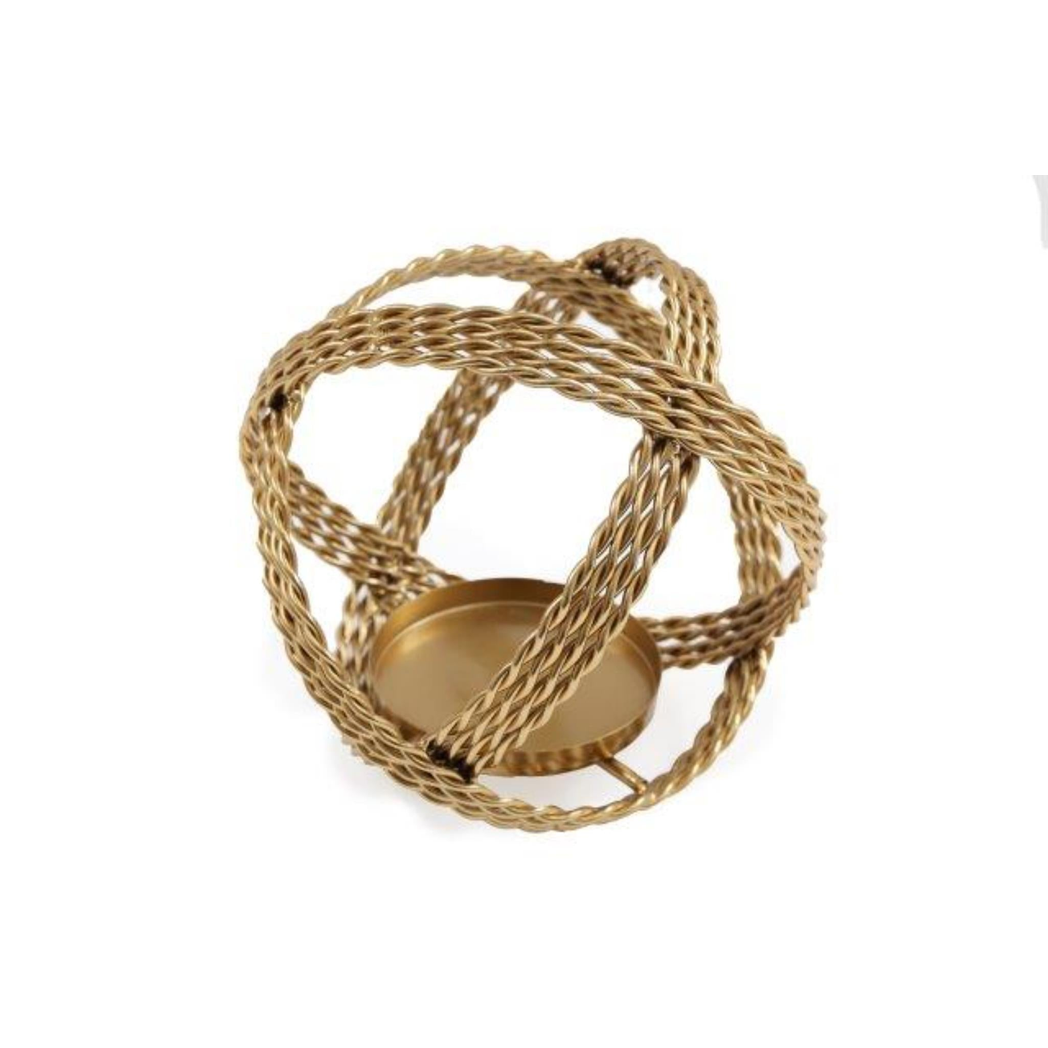 Gold Coloured Ball Candle Holder