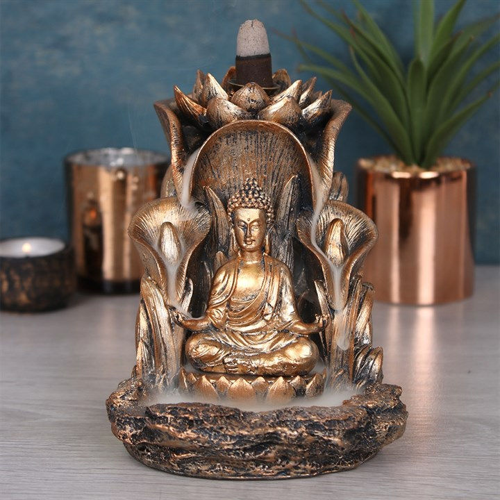 Thumbnail: Bronze Buddha Backflow Incense Burner 