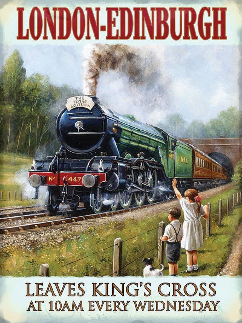 London to Edinburgh Vintage Extra Large Sign, 40cm Shipping furniture UK