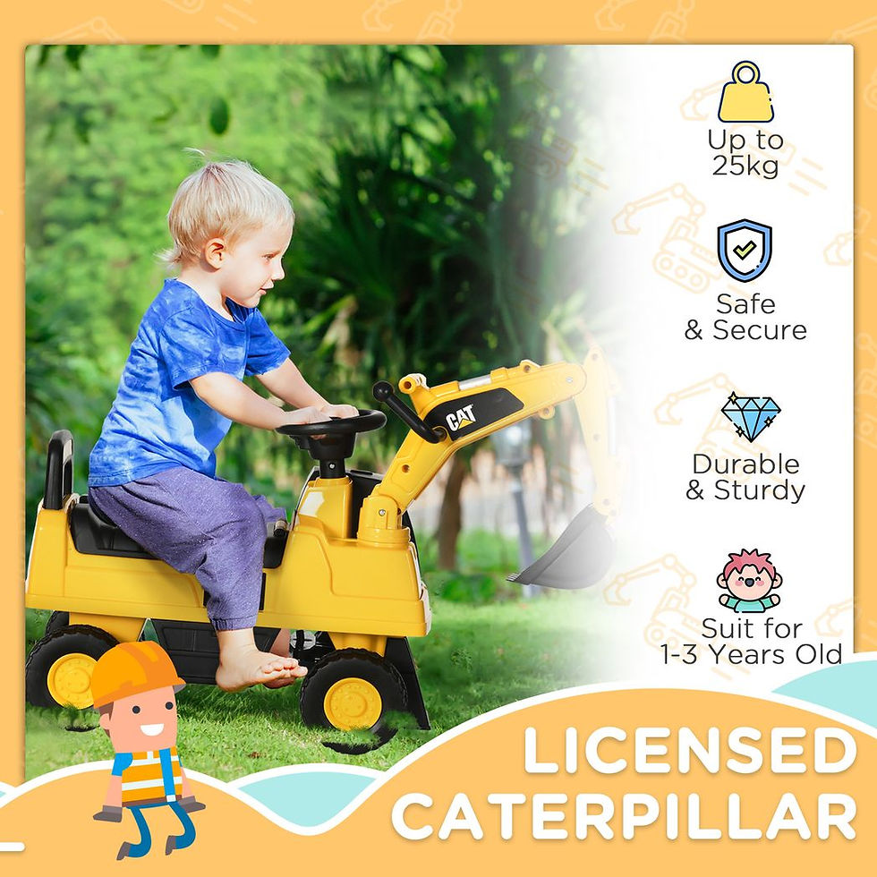 Thumbnail: CAT Licensed Kids Construction Ride-On Digger w/ Shovel, for 1-3 Years