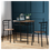 Thumbnail: Fire Wood PVC Black Paint Breakfast Table for Couples with Curved Back (One Tabl