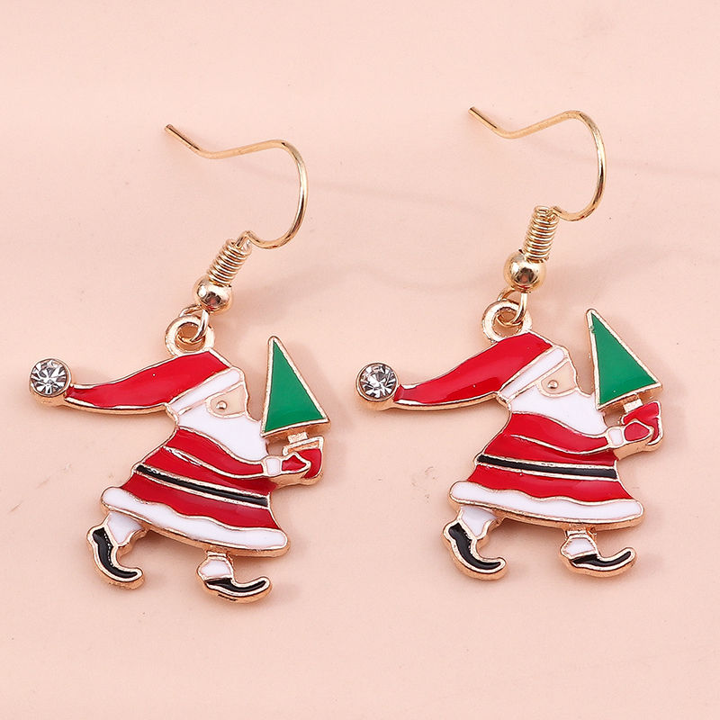 Thumbnail: Christmas Drop Earrings for Women - Tree, Deer, Santa Dangles, New Year Gifts