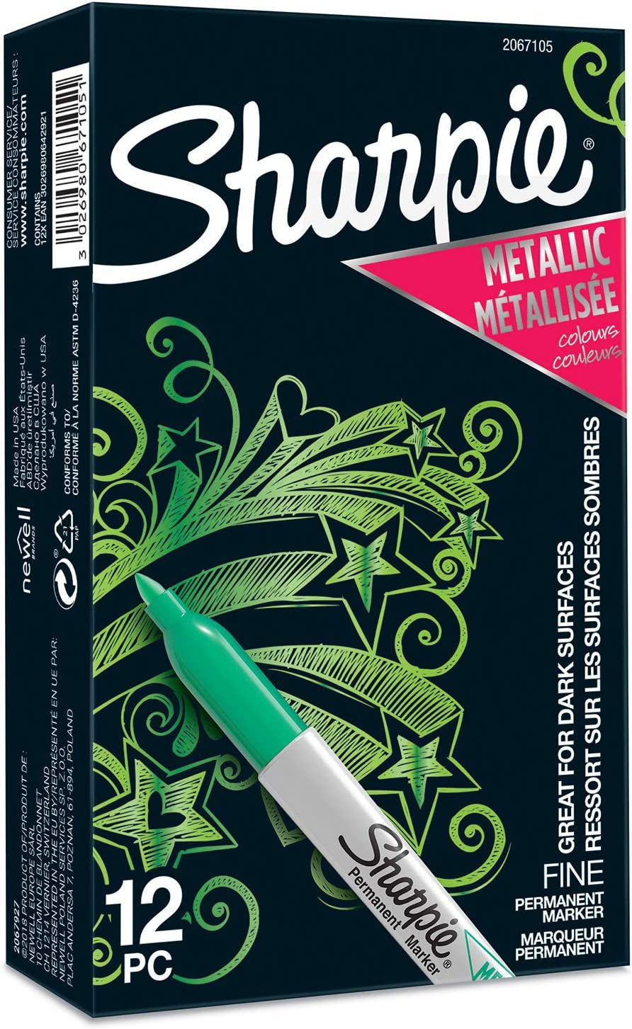 Thumbnail: Metallic Permanent Markers | Fine Point | Silver | 12 Count