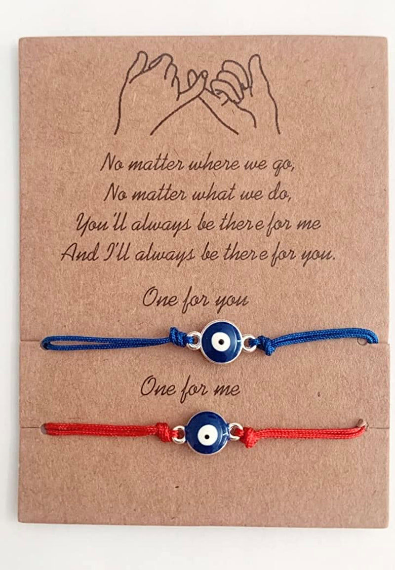 Thumbnail: 2pcs Evil Eye Protection Bracelet, Turkish evil eye bracelet, evil eye bracelet