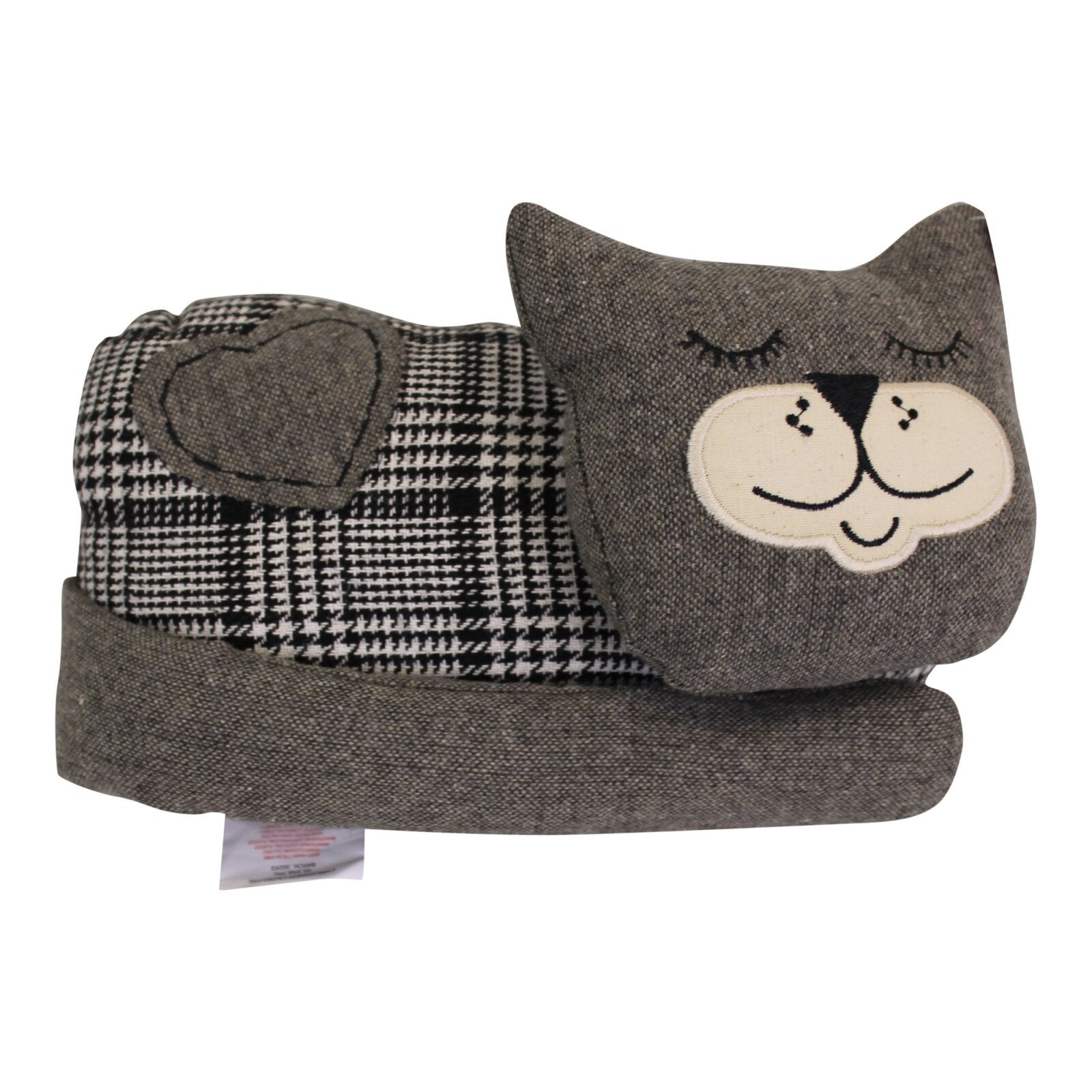 Sleeping Cat Fabric Doorstop, Grey Shipping furniture UK