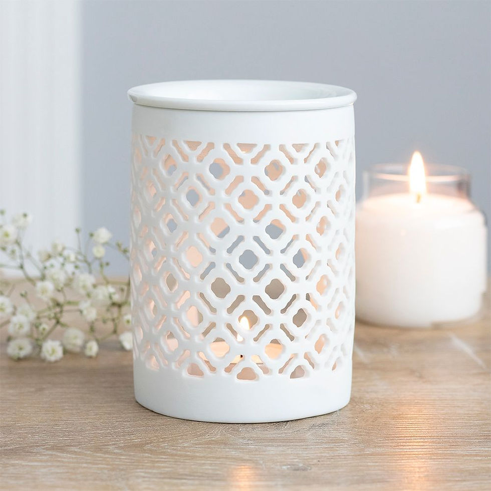 Thumbnail: White Matte Lattice Cut Oil Burner
