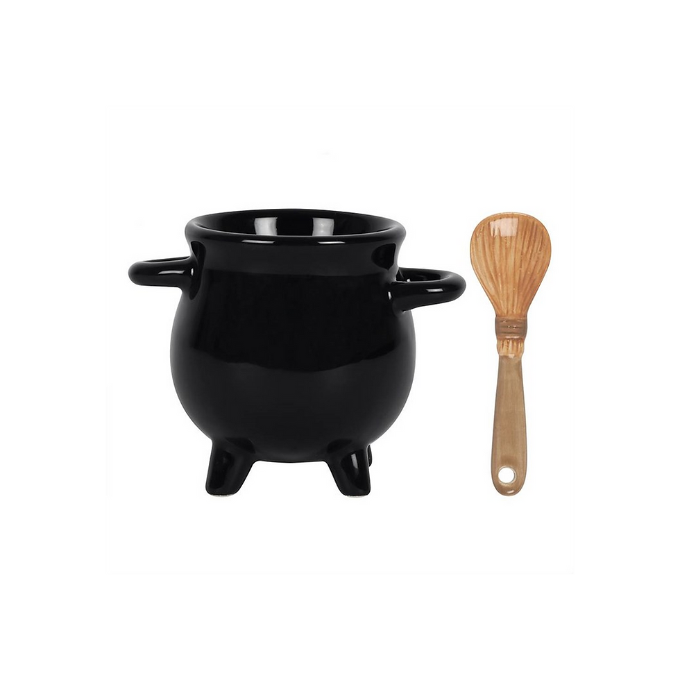 Thumbnail: Cauldron Egg Cup with Broom Spoon