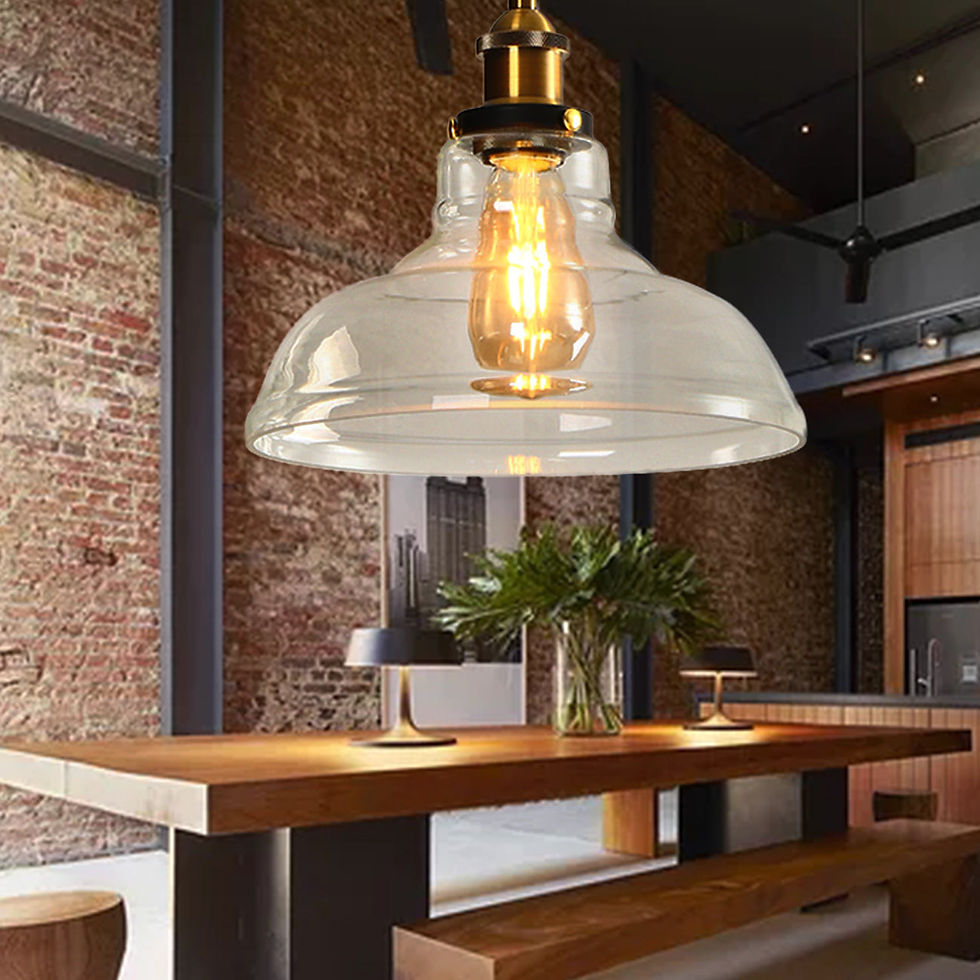 Thumbnail: Retro Clear Glass Ceiling Pendant Industrial Light Shade Chandelier with Bulb